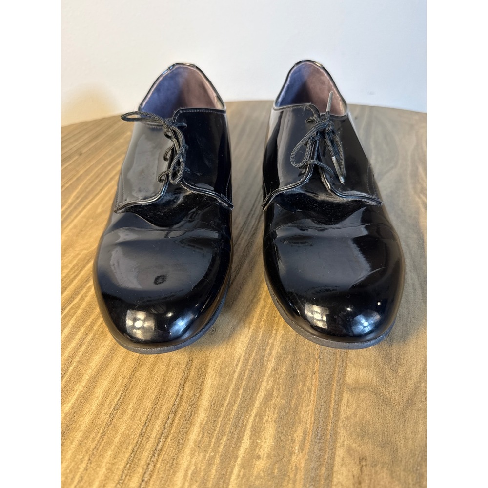 Capps‎ Shoe Company Oxford Mens 10 D Black Patent Leather Military Dress Uniform